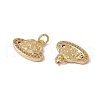 Brass Micro Pave Clear Cubic Zirconia Charms KK-G439-30G-2