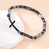 Column Natural Blue Spot Jasper Bead Stretch Bracelets BJEW-F493-03EB-3