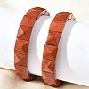 Sqaure Natural Red Jasper Beads Stretch Bracelets for Women Men BJEW-C097-06S-3