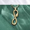 Infinity Snake 304 Stainless Steel Pendant Necklaces NJEW-M096-04G-4