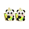 Golden Plated Alloy Enamel Pendants ENAM-Z017-11G-02-1