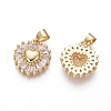 Brass Micro Pave Cubic Zirconia Pendants ZIRC-I032-02G-1