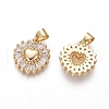 Brass Micro Pave Cubic Zirconia Pendants ZIRC-I032-02G-1