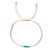 Minimalist Design Flat Round Glass Seed Beads Braided Bead Stretch for Women IQ0836-2