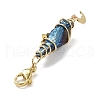 Wire Wrapped Nuggets Electroplated Natural Quartz Crystal Pendant Decorations HJEW-JM03127-05-4