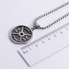 Retro Fashion Punk Stainless Steel Fitness Dumbbell Pendant Necklaces for Men LA3706-3