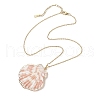 12Pcs 12 Styles Electroplated Natural Mixed Shell Pendant Necklaces NJEW-JN05212-5
