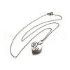 304 Stainless Steel Heart Sunflower Cinerary Casket Pendant Necklaces NJEW-V002-03P-4