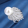 Alloy & Round Imitation Pearl Earrings & Pendant Necklaces & Rings Sets for Women WG40743-01-3