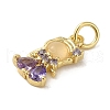 Brass Micro Pave Colorful Cubic Zirconia Glass Pendants X-KK-R162-026D-G-2