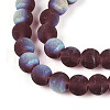Frosted Transparent Glass Beads Strands GLAA-T032-T6mm-MBB19-3