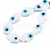 Handmade Evil Eye Lampwork Beads Strands LAMP-WH0006-06G-4