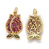 Brass Micro Pave Cubic Zirconia Pendants ZIRC-L100-031G-2