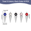 Unicraftale 30Pcs 5 Colors 202 Stainless Steel Pendants STAS-UN0049-61-3