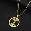 Stainless Steel Couple Tree of Life Pendant Box Chain Necklaces PW-WG08693-01-3