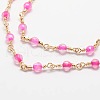Faceted Round Natural Agate Handmade Beaded Chains CHC-L034-26-NR-2