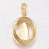 Brass Micro Pave Cubic Zirconia Pendants ZIRC-A009-39G-2