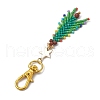 Christmas Tree Glass Seed Beads Pendant Decoration HJEW-MZ00070-4