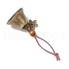 Iron Bell & Tibetan Style Alloy Flower Pendant Decorations HJEW-JM03368-4