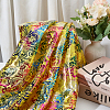 Phoenix Flower Pattern Bronzing Polyester Fabric DIY-WH0032-98A-4