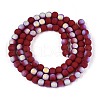 Frosted Opaque Glass Beads Strands GLAA-T032-P4mm-MBB05-2