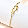 201 Stainless Steel Elephant Link Bracelets BJEW-B128-02G-3