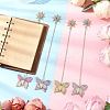 4Pcs Butterfly Sun Acrylic & Alloy Resin Charm Bookmark AJEW-JK00382-2