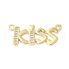Brass Micro Pave Clear Cubic Zirconia Links KK-D357-03F-G-1