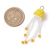Glass Seed Beaded Jellyfish Pendants PALLOY-MZ00660-01-2
