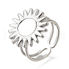 Tarnish Resistant Stainless Steel Cuff Ring Findings PW-WG67428-05-1
