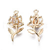 Brass Micro Pave Clear Cubic Zirconia Pendants KK-S359-105-RS-2