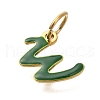 Ion Plating(IP) 304 Stainless Steel Enamel Alphabet Charms STAS-F308-02G-W-2