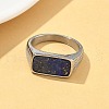 316L Stainless Steel Natural Lapis Lazuli Finger Rings for Women RJEW-U054-02C-03P-2