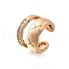 Brass Clear Cubic Zirconia Cuff Earrings EJEW-Q025-03B-G-3