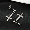 201 Stainless Steel Dangle Stud Earrings EJEW-P314-01A-P-2