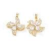 Rotatable Brass Micro Pave Clear Cubic Zirconia Pendants KK-E068-VC288-2
