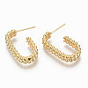 Brass Half Hoop Earrings KK-R117-018-NF-2