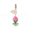 Flower Glass Pearl & Seed Beads Pendant Decorations HJEW-MZ00274-3