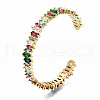 Brass Micro Pave Cubic Zirconia Cuff Bangles BJEW-S142-012-NF-4