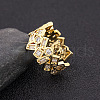 Brass Micro Pave Cubic Zirconia Adjustable Open Rings FS-WG624C0-01-1