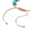 2Pcs Adjustable Synthetic Turquoise Dyed Beads & Natural Cowrie Shell Beaded Braided Bead Bracelets for Women BJEW-JB11544-6