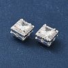 Brass Micro Pave Clear Cubic Zirconia Beads KK-G531-04S-2