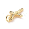 Brass Micro Pave Cubic Zirconia Charms KK-C012-40G-3