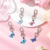 Butterfly Alloy Enamel Pendant Decorations HJEW-JM03207-1