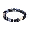 Natural Sodalite Round Beaded Stretch Bracelet PW-WG80752-02-1