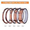 SUPERFINDINGS 5 Rolls 5 Styles Polyimide Heat-resistant Cloth Tape AJEW-FH0004-99-2