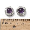 Brass Pave Natural Amethyst Multi-Strand Links KK-D366-01P-D-3