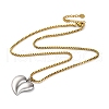 304 Stainless Steel Summer Beach Pendant Box Chain Necklaces NJEW-K389-01GP-01-3