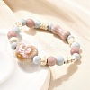 Handmade Porcelain Beads & Synthetic Howlite Beads Stretch Bracelets for Women BJEW-D307-01D-5