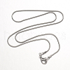 Brass Round Snake Chain Necklaces NJEW-R171-01-2